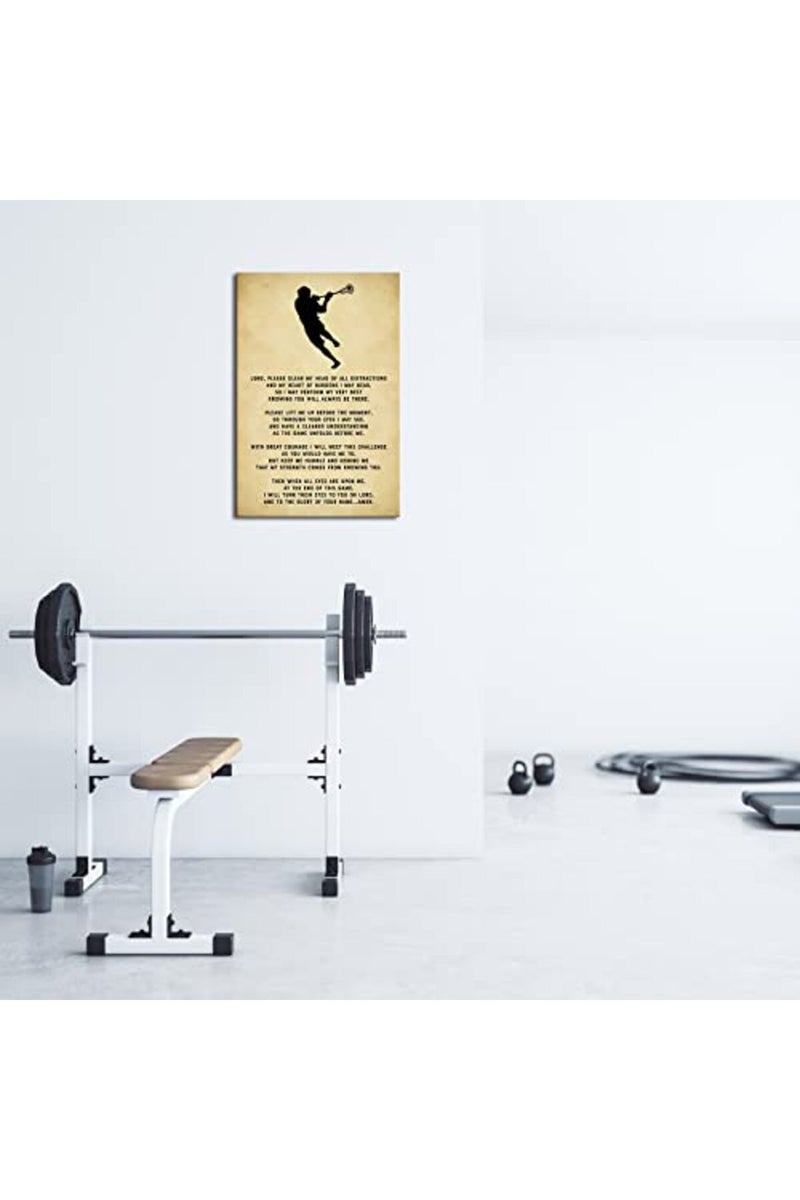 Busmko Lords Prayer Wall Art (Framed 16x24inch) - Vintage Canvas Art Painting, Sports Quotes Wall Decor, Lacrosse Poster for Gym, Home Decor, Boy Room - Image 2