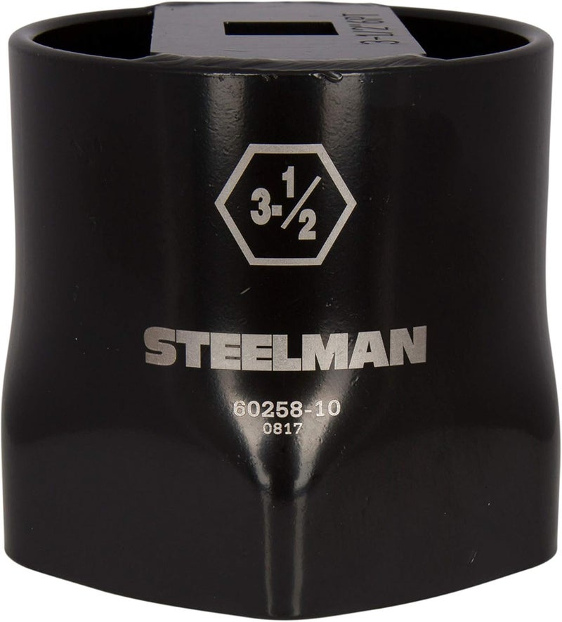 3-1/2-Inch 6-Point Locknut Socket, 3/4-Inch Drive, Install and Remove Wheel Bearing Locknuts, Laser Etched, Powder-Coated Steel