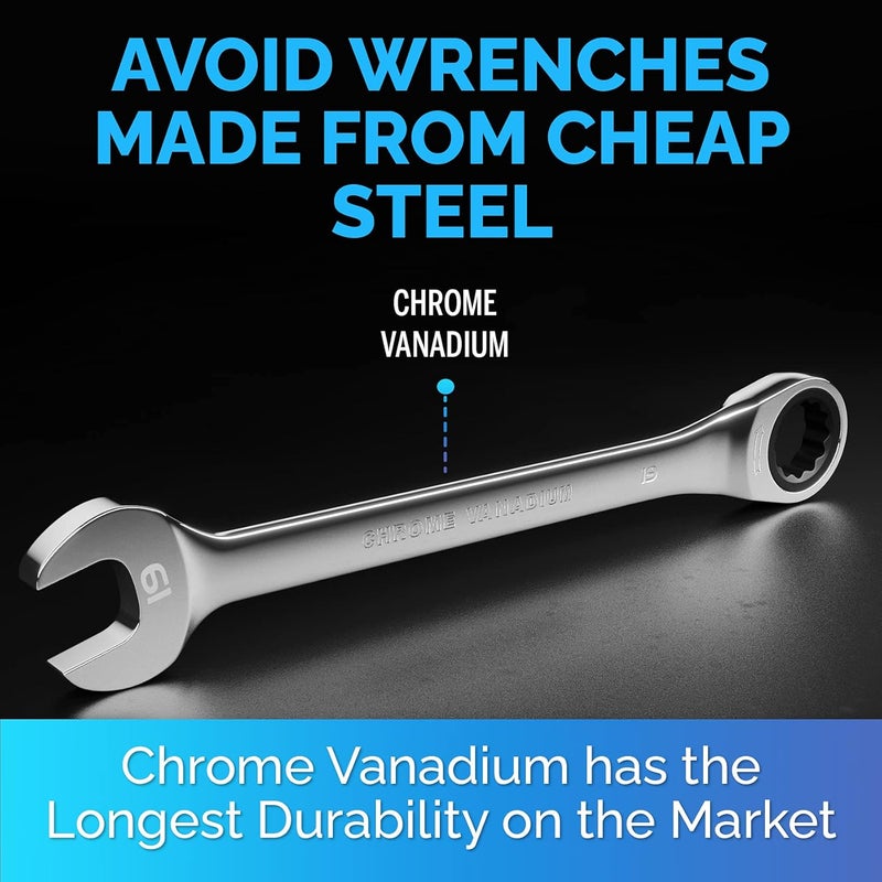 TOOLGUARDS 19mm Wrench - Ratcheting Wrench - Slim Profile - Ratchet Wrench - 100% Lifetime Satisfaction Guarantee - Image 4