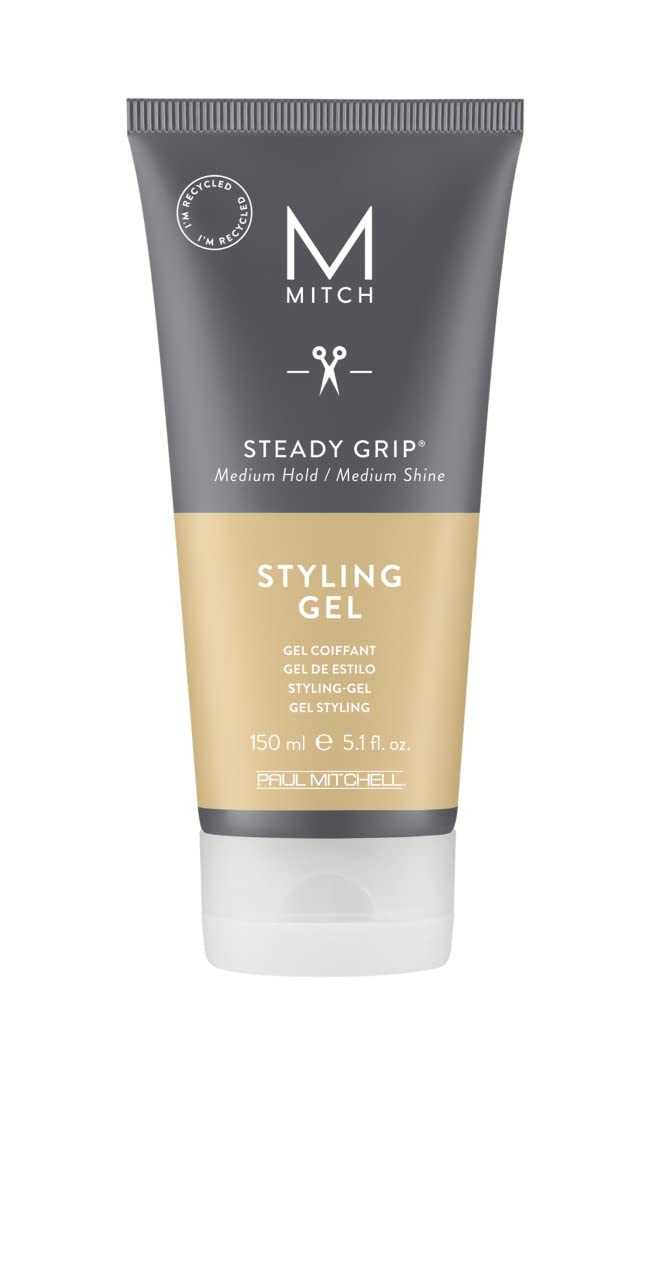 MITCH by Paul Mitchell Steady Grip Hair Gel for Men, Medium Hold, Medium Shine, For All Hair Types, Especially Fine to Medium Hair, 5.1 fl. oz. - Image 1