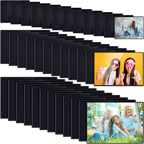 Geyee 36 Pcs Magnetic Picture Frame Refrigerator Photo Holder with Clear Pocket Photo Frames for Fridge Office Cabinet Locker or Any Magnetic Surface Locker 75 x 55 63 x 43 4 x 3 Inch