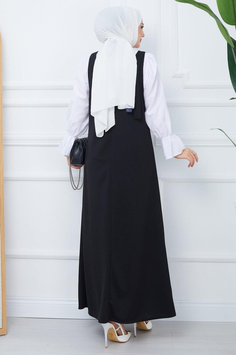 Hafsa Mina Nehir Knitted Vest Dress Black HM2389 - Image 5