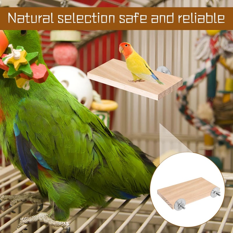 Eophmi Bird Cage Perches,2 Pcs Bird Cage Platform Perch,Bird Platform Perch for Birds Climbing,Small Animal Platform,Bird Perch Platform As Bird Toys,Bird Perches for Cage Accessories - Image 5