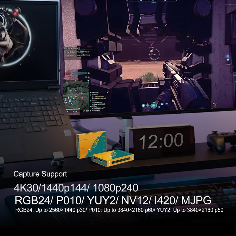 AVMATRIX 4K60 Capture Card HDMI2.1, VRR HDR10 4K60 Passthrough, Game Capture Device for PS4/ Pro PS5,PS5 pro, Xbox Streaming on Twitch, OBS on PC, Mac Near-Zero Latency UC1218-4KS - Image 4