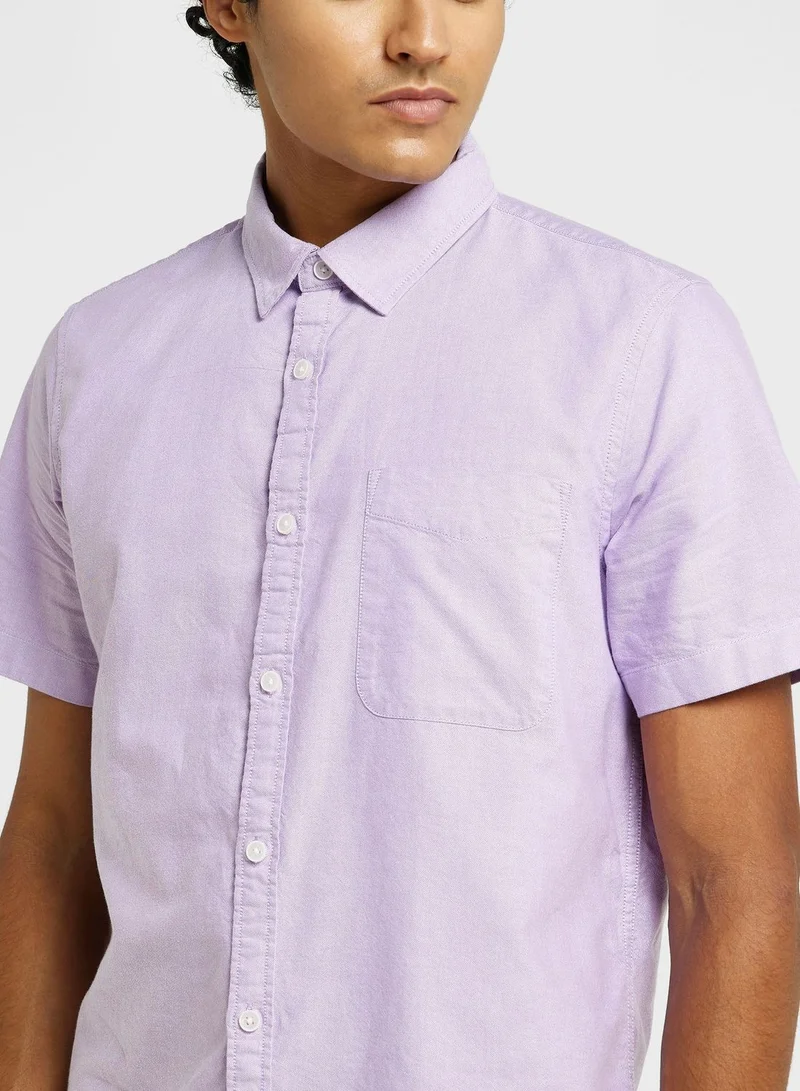 توماس سكوت Thomas Scott Spread Collar Slim Fit Cotton Casual Shirt