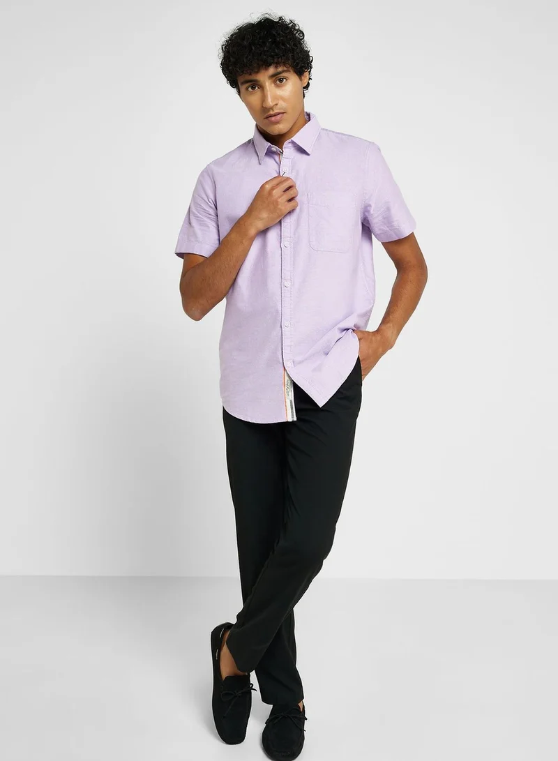 توماس سكوت Thomas Scott Spread Collar Slim Fit Cotton Casual Shirt