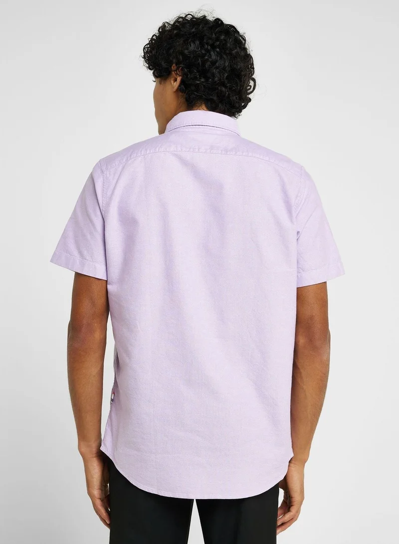 توماس سكوت قميص توماس سكوت قطن بقصة ضيقة وياقة عريضة كاجوال