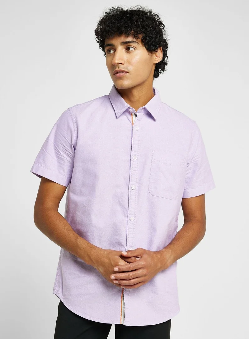 توماس سكوت قميص توماس سكوت قطن بقصة ضيقة وياقة عريضة كاجوال