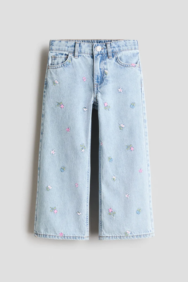 H&M Motif-detail wide leg jeans