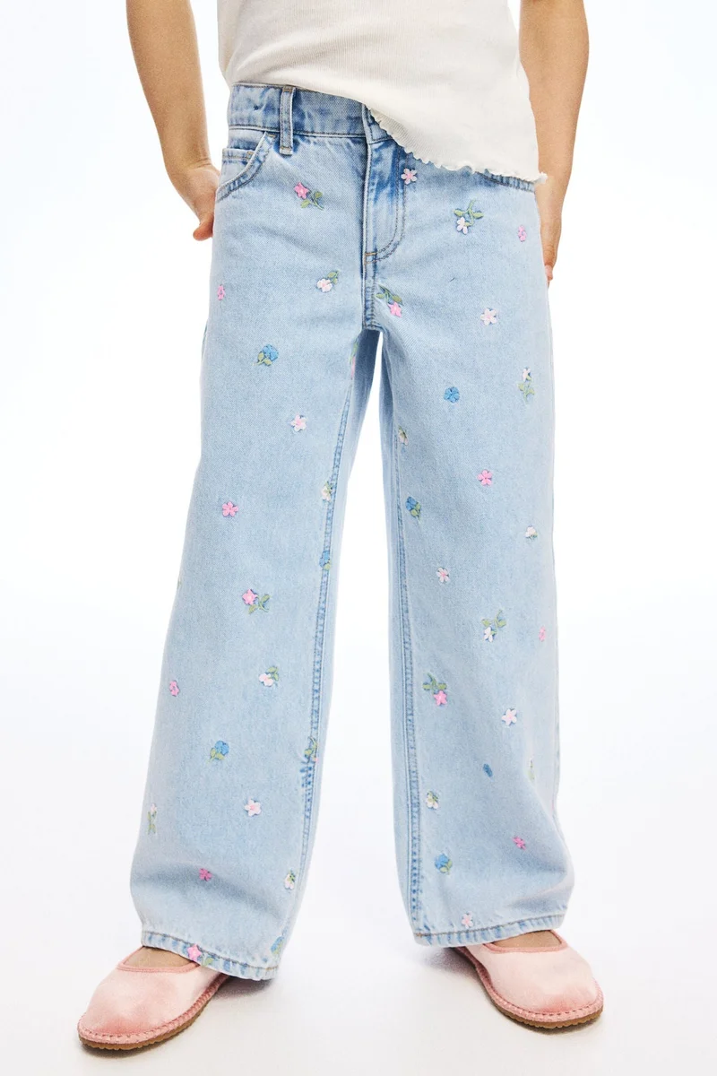 H&M Motif-detail wide leg jeans