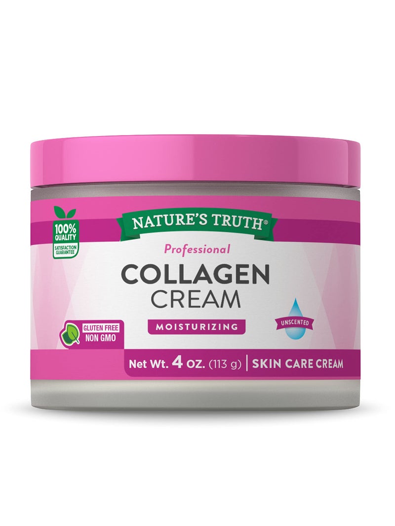 Nature's Truth Collagen Cream | 4 oz | Professional Strength | Paraben & SLS Free, Gluten Free | For Face and Body - Image 1