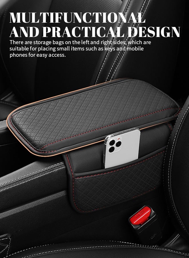 Beauenty Premium Leather Car Armrest Pads, Car Armrest Booster Pads with 2 Storage Bags, Auto Center Console Pad with Side Storage,for Most Vehicle, SUV, Truck (Black) - Image 5