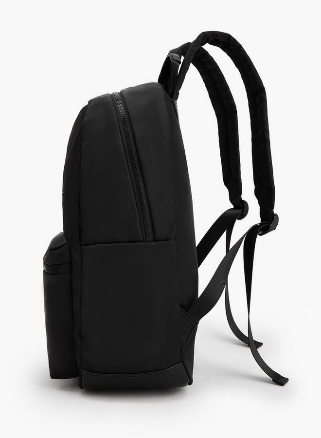 Lee Cooper Logo Print School Backpack With Front Pocket - 29.5x15x44 CM - Image 3
