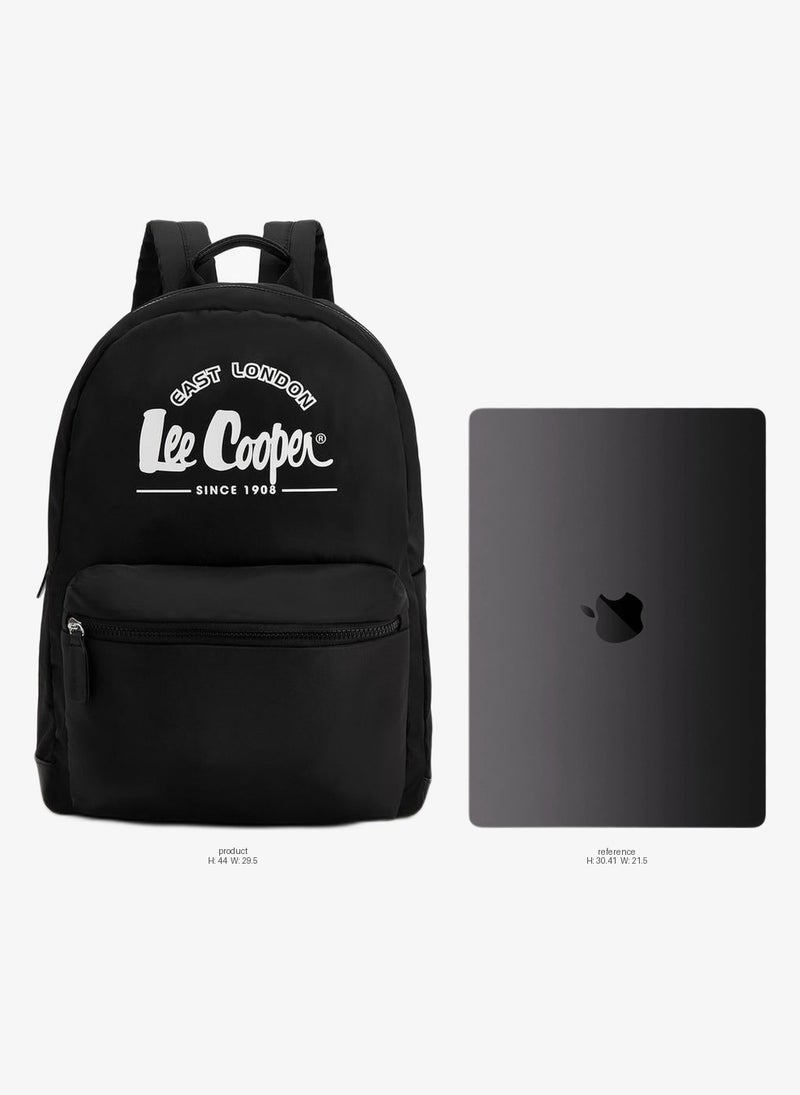 Lee Cooper Logo Print School Backpack With Front Pocket - 29.5x15x44 CM - Image 2