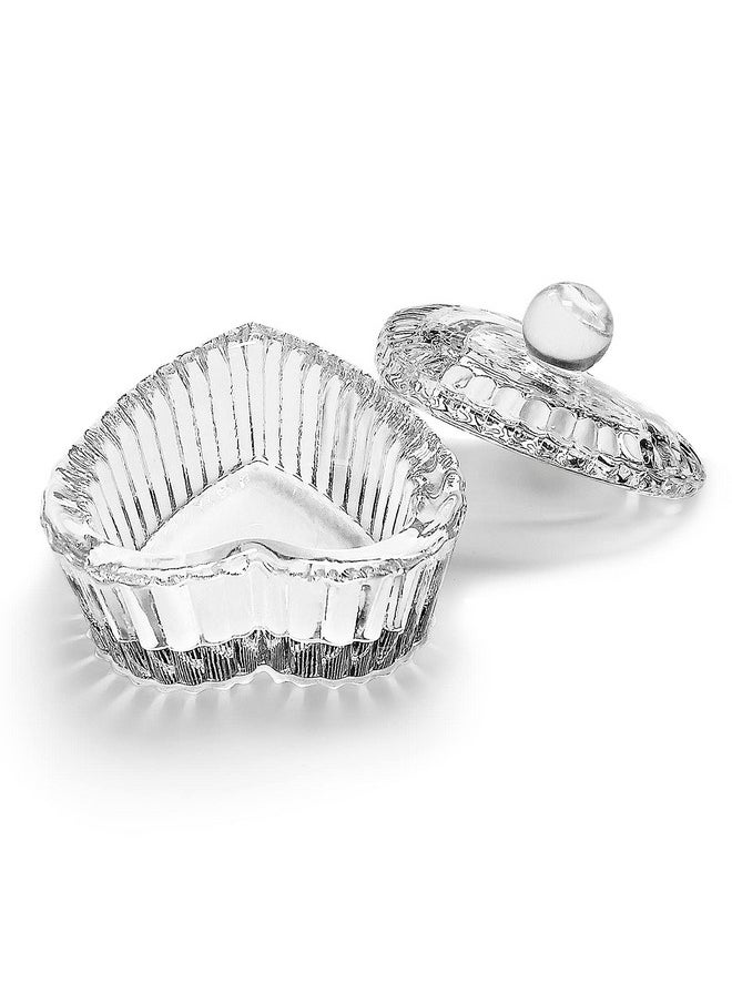 Honey Joy Crystal Sweet Heart Shape Acrylic Liquid Powder Glass Dappen Dish Glass Cup W Cap Lid Bowl For Acrylic Nail Art Transparent Kit (Clear)  - Image 1