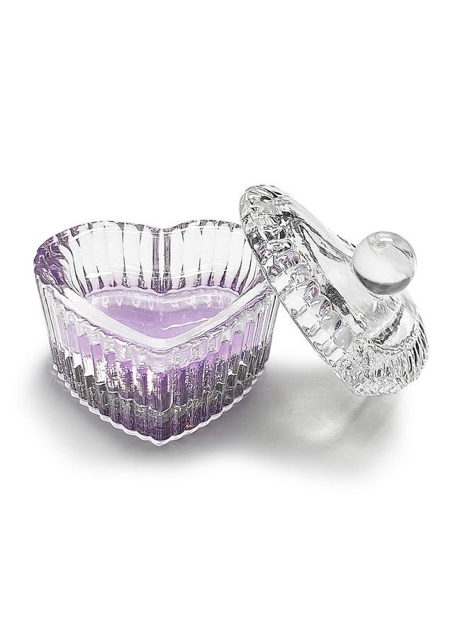 Honey Joy Crystal Sweet Heart Shape Acrylic Liquid Powder Glass Dappen Dish Glass Cup W Cap Lid Bowl For Acrylic Nail Art Transparent Kit (Clear)  - Image 2