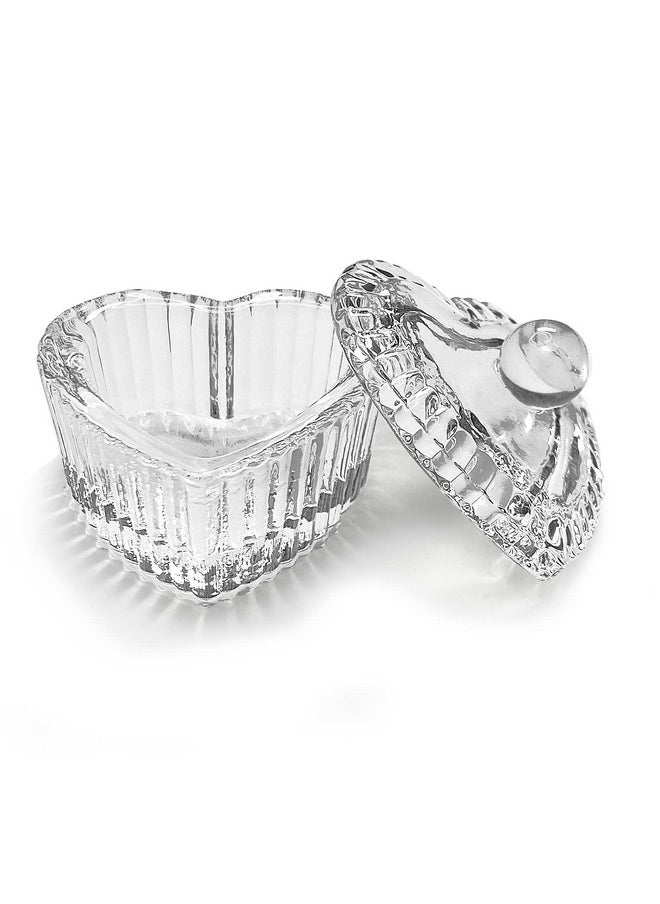 Honey Joy Crystal Sweet Heart Shape Acrylic Liquid Powder Glass Dappen Dish Glass Cup W Cap Lid Bowl For Acrylic Nail Art Transparent Kit (Clear)  - Image 3