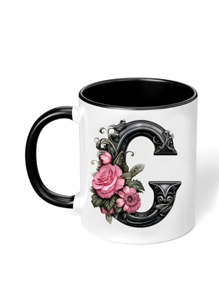 RYN® Ceramic Coffee Mug with Initial Design Printed Gift for Coffee and Tea Lovers 11 Oz  alphabet C - Image 1
