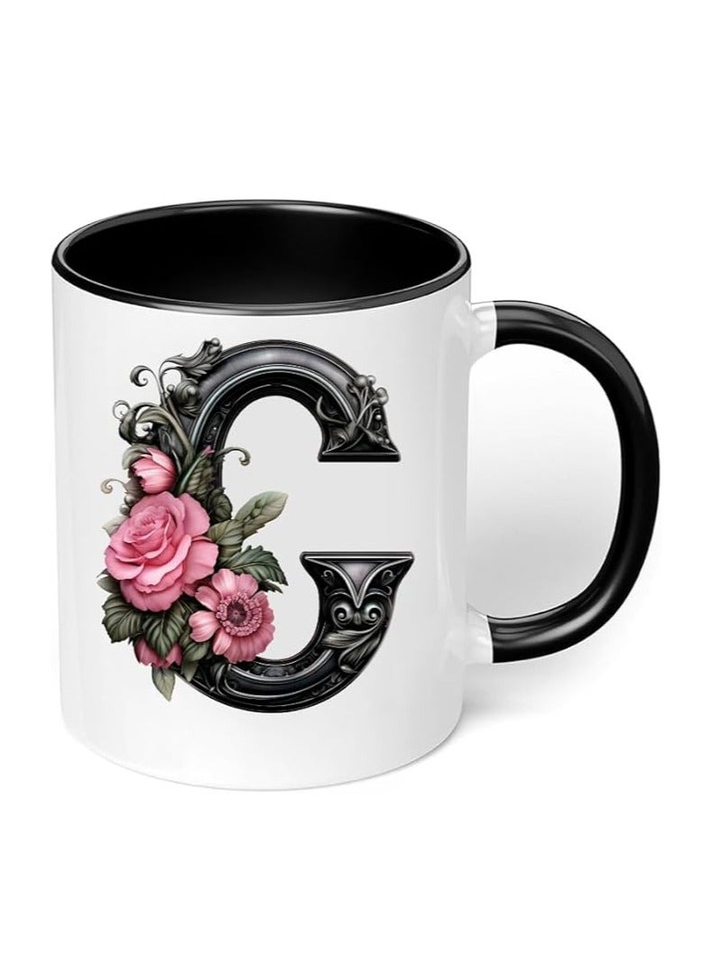 RYN® Ceramic Coffee Mug with Initial Design Printed Gift for Coffee and Tea Lovers 11 Oz  alphabet C - Image 2