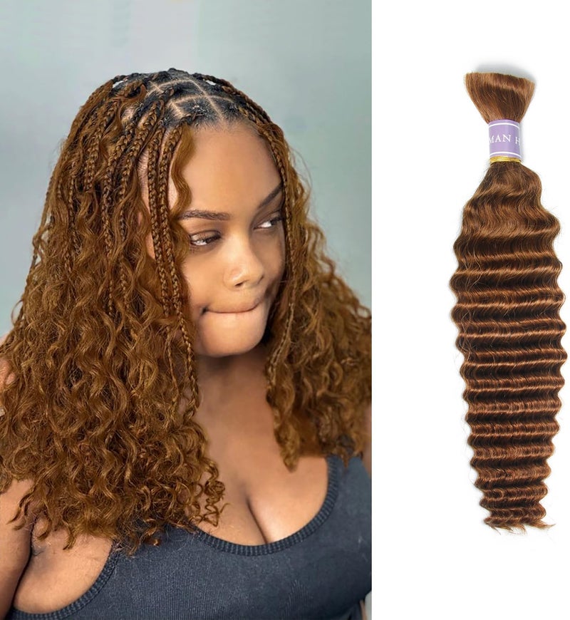 DSOAR 16 Inch Human Hair for Braiding Hair Bulk Braid Extensions Deep Wave Boho Human Braiding Hair No Weft Micro Braiding Human Hair 100g - Image 1
