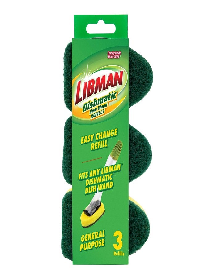 Tribello LIBMAN Dish Wand Refills - 3 Pk Dish Wand Sponge Refills - Durable - Non Scratch - Dishmatic Compatible, Fits Dishmatic Dishwands - Image 5
