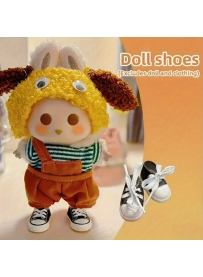 2Pcs Yellow Miniature Canvas Shoes For 1 12 Scale Dollhouse BJD Dolls - Image 4