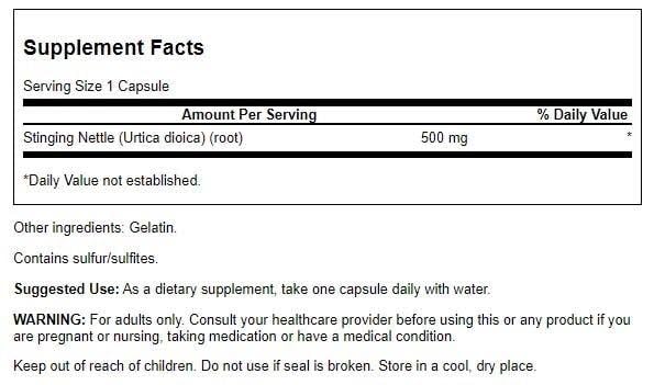 SWANSON Stinging Nettle Root 500 mg 100 Caps - Image 2