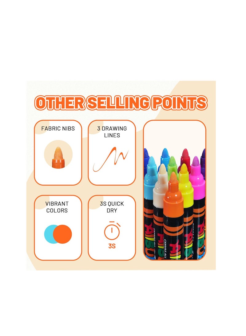 YPLUS Super Capacity Acrylic Paint Pens Markers, 16 Colors Big Acrylic Painting Pens Set, DIY Art Craft for Glass, Rock, Wood, Egg, Stone, Metal, Art Supplies - Image 2