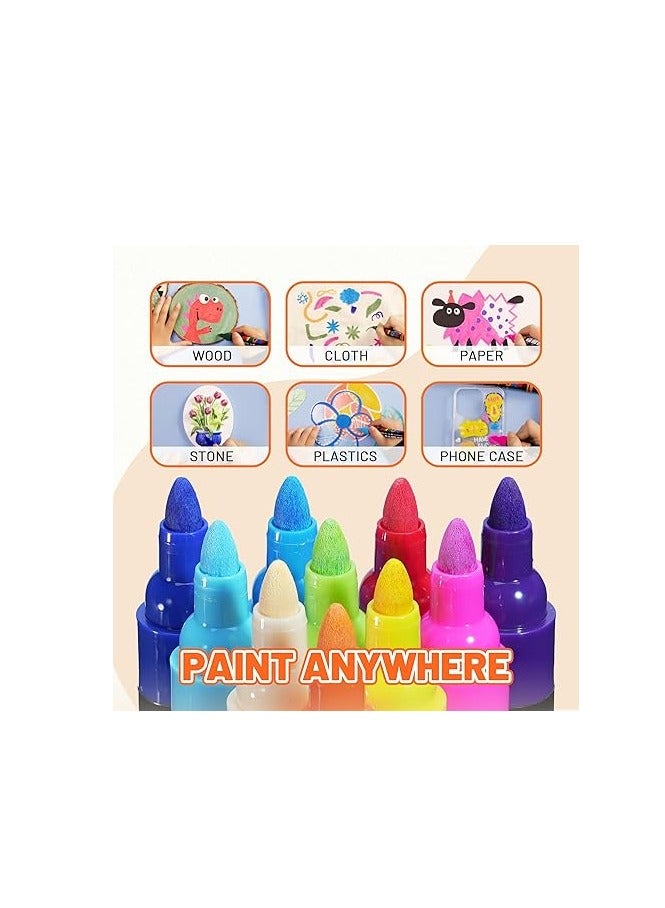 YPLUS Super Capacity Acrylic Paint Pens Markers, 16 Colors Big Acrylic Painting Pens Set, DIY Art Craft for Glass, Rock, Wood, Egg, Stone, Metal, Art Supplies - Image 3