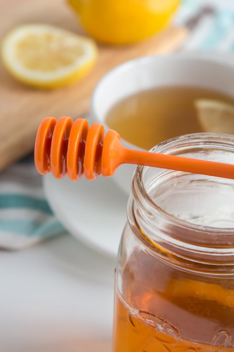 Jarware Honey Dipper Lid for Regular Mouth Mason Jars, Orange, 16-Ounce - Image 3