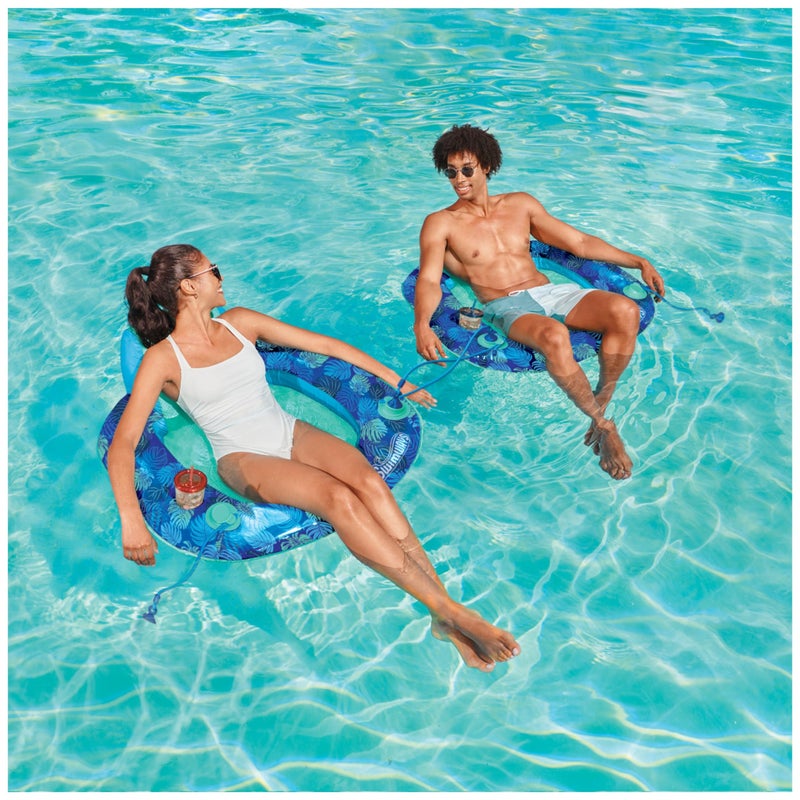 SwimWays Elite Spring Float Sunseat Pool Lounger, Inflatable Pool Floats Adult with Fast Inflation, Pool Lounge Chair for Adults up to 250 lbs - Image 2