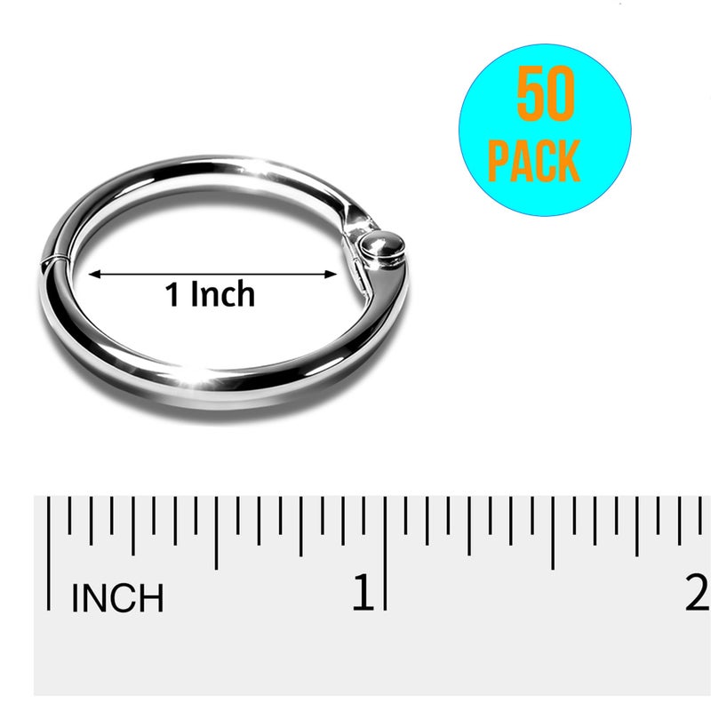 JANCAN 50 PCS Binder Rings Loose Leaf Binder Book Rings - 1 inch Multifunctional Loose Leaf Key Ring Clips for Papers,Index Cards,Office,School,Home Crafts Ornaments and DIY Arts - Image 2