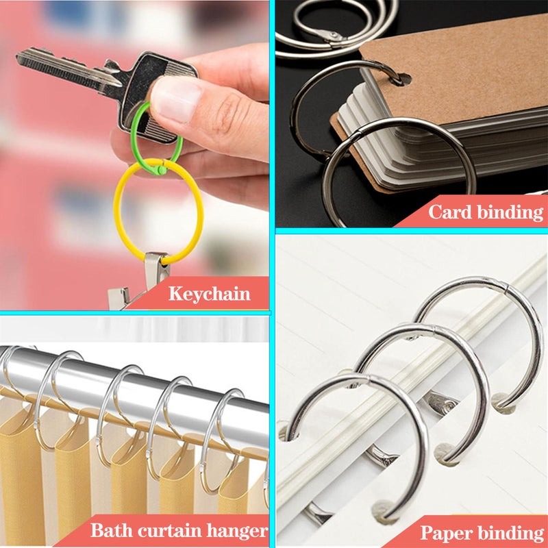 JANCAN 50 PCS Binder Rings Loose Leaf Binder Book Rings - 1 inch Multifunctional Loose Leaf Key Ring Clips for Papers,Index Cards,Office,School,Home Crafts Ornaments and DIY Arts - Image 5