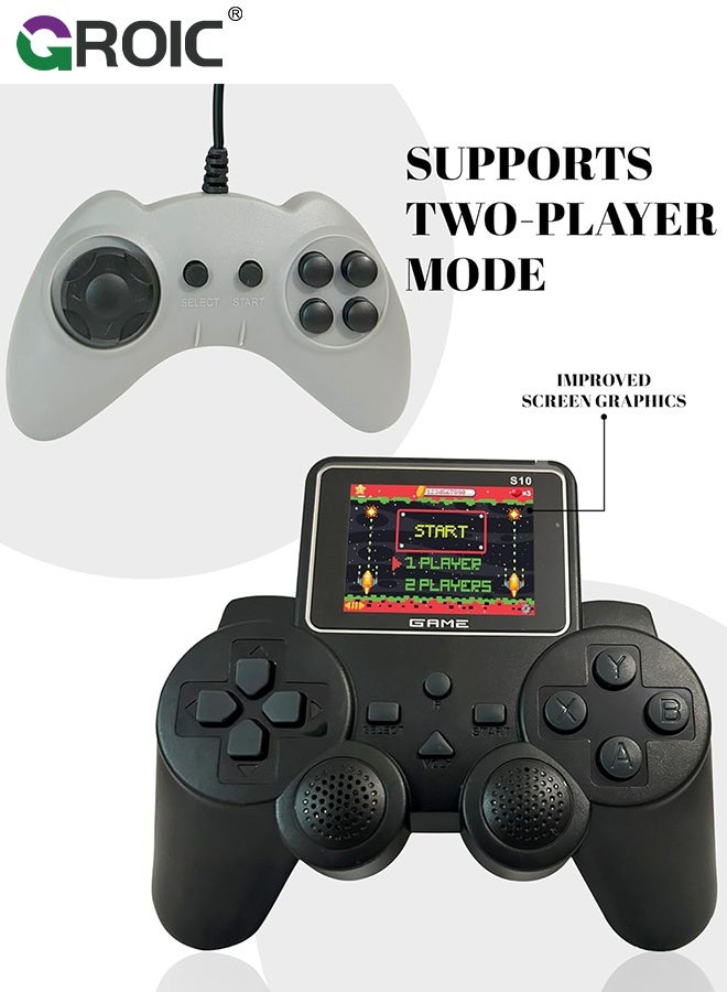 GROIC 520-in-1 Retro Games Handheld - Controller Console with Loads of Classic Arcade Games - Gamepad Console with AV TV Out (Black Double Player)  - Image 5