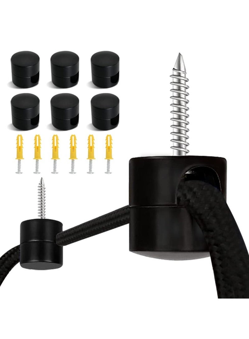 Swag Hook for Chandelier Ceiling Lights Cable, 6 Pack Metal Swag Hooks for Ceiling Hanging Lights, Pendant Light Hook for Ceiling Lamp, Black Ceiling Hooks - Image 1