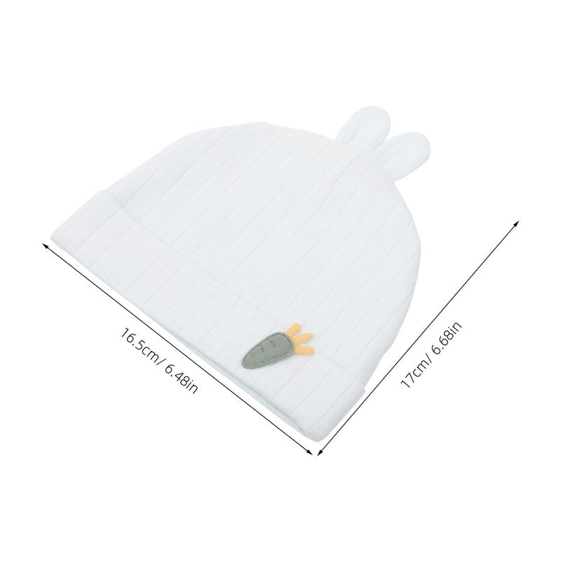 Double Layer Blue Bunny Ears Bonnet Hat for Newborns 0 3 Months Soft Warm Peaked Cap - Image 3