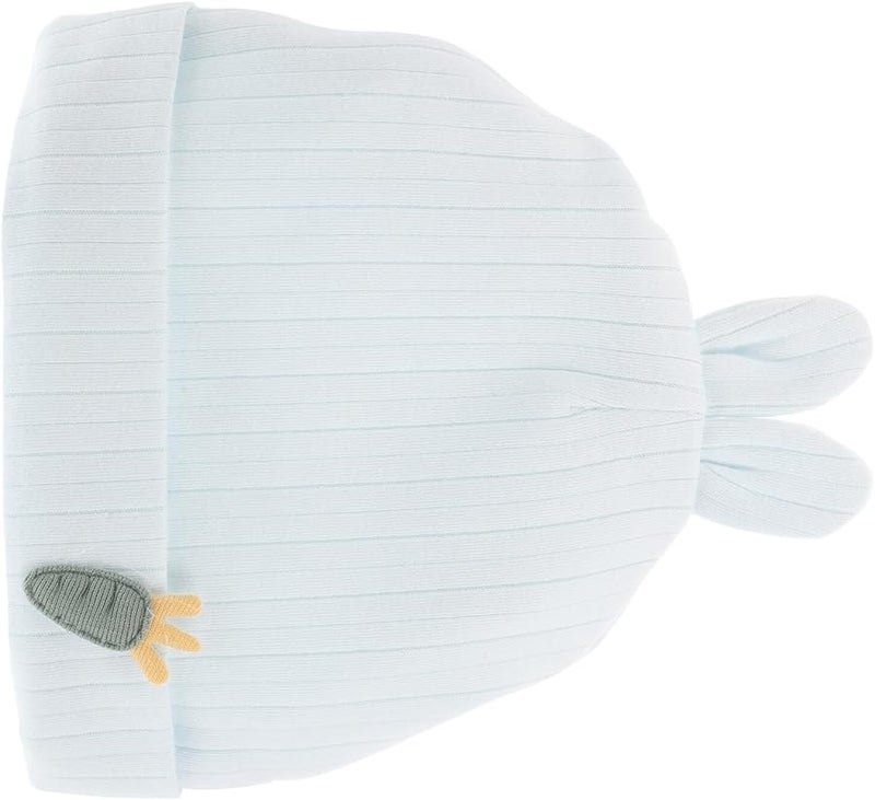 Double Layer Blue Bunny Ears Bonnet Hat for Newborns 0 3 Months Soft Warm Peaked Cap - Image 1