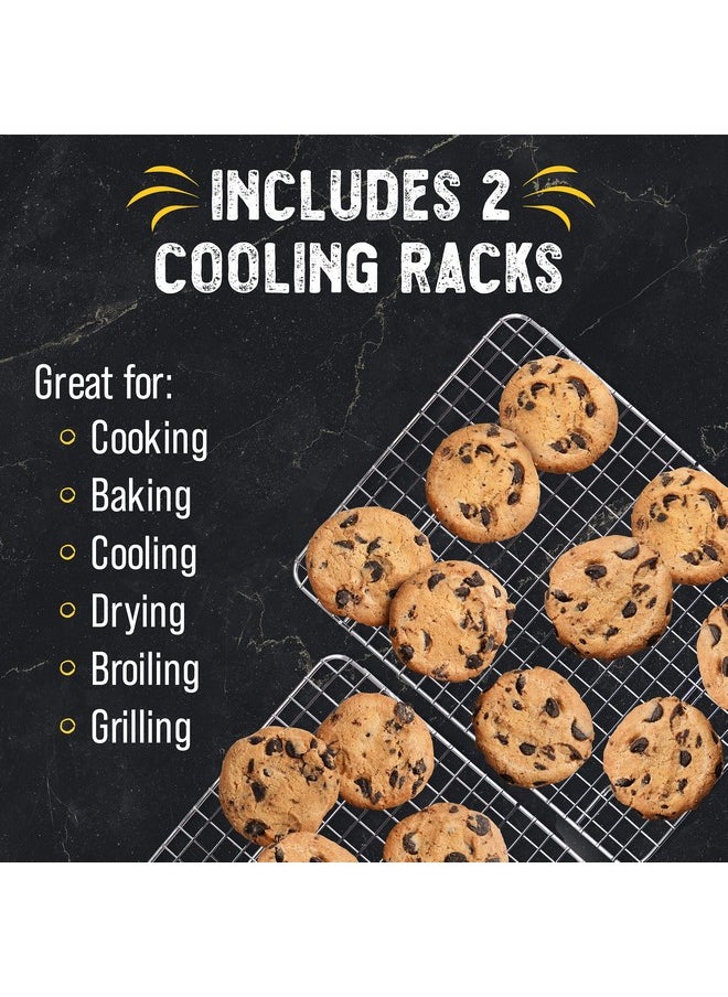 Checkered Chef Checkered Chef Cooling Rack for Cooking and Baking - 11 ¾" x 17 Set of 2 Stainless Steel, Oven Safe Grid Wire Cookie Cooling Racks  - Image 2