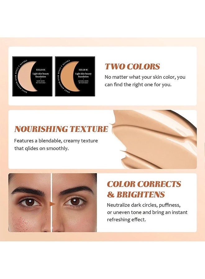 EELHOE Light Skin Beauty Foudation，Under Eye Brightener,Neutraln Under Eye Brightener,Eye Brightener,Under Eye Concealer, Color Corrector For Dark Circles, Waterproof Under Eye CC Concealer - # Natural White - Image 5