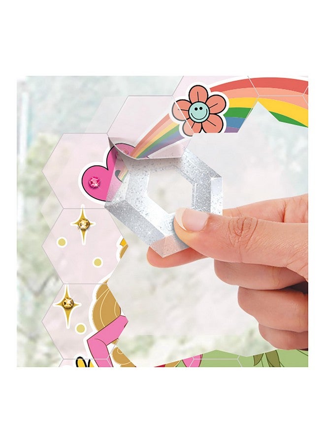 Make It Real Disney Window Art Mosaic Disney Princess 70 Pcs Reusable Puzzle Window Clings Creates A 9.5 X 16.5 Image Kids Ages 6+ - Image 5