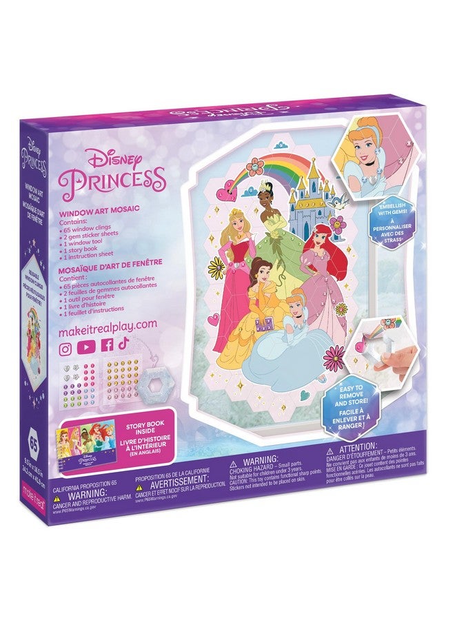 Make It Real Disney Window Art Mosaic Disney Princess 70 Pcs Reusable Puzzle Window Clings Creates A 9.5 X 16.5 Image Kids Ages 6+ - Image 4