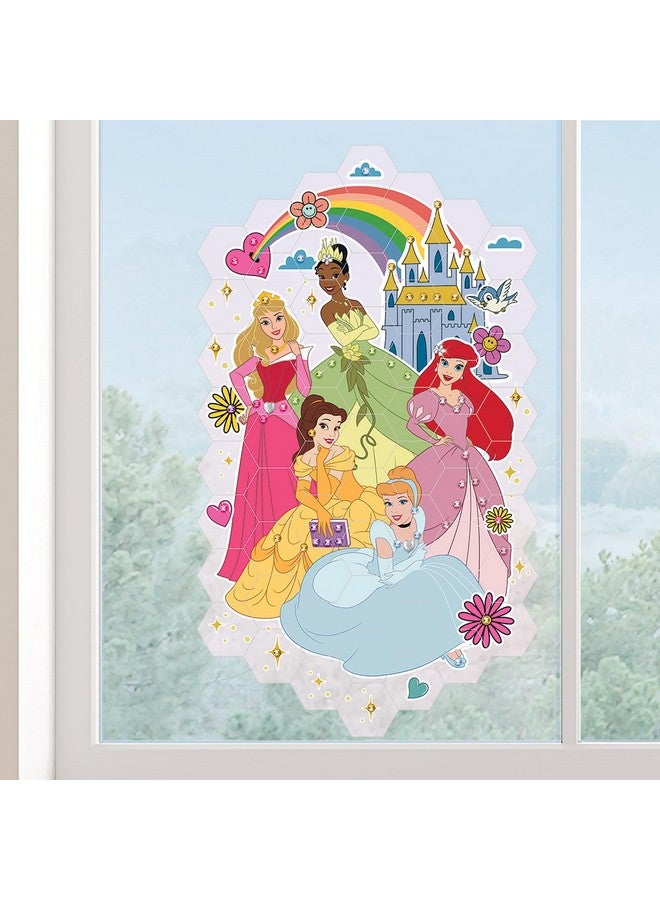 Make It Real Disney Window Art Mosaic Disney Princess 70 Pcs Reusable Puzzle Window Clings Creates A 9.5 X 16.5 Image Kids Ages 6+ - Image 3