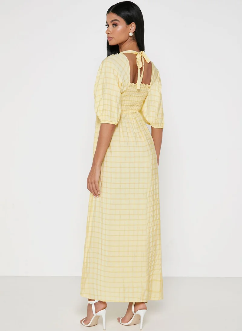 Jovonna London Square Neck Shirred Dress