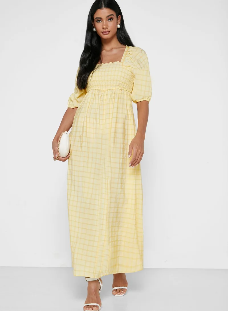 Jovonna London Square Neck Shirred Dress