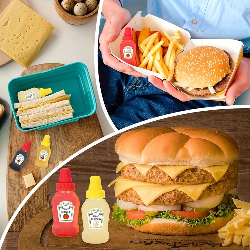 4 Pcs Mini Portable Squeeze Sauce Bottles BPA Free Plastic Containers For Lunch Box Picnic Office - Image 5