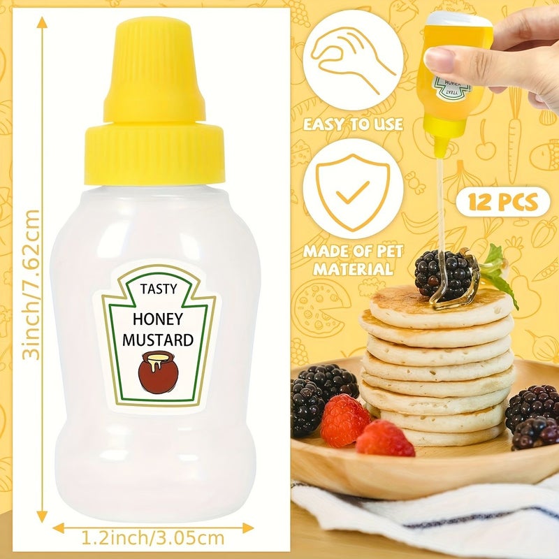 4 Pcs Mini Portable Squeeze Sauce Bottles BPA Free Plastic Containers For Lunch Box Picnic Office - Image 3