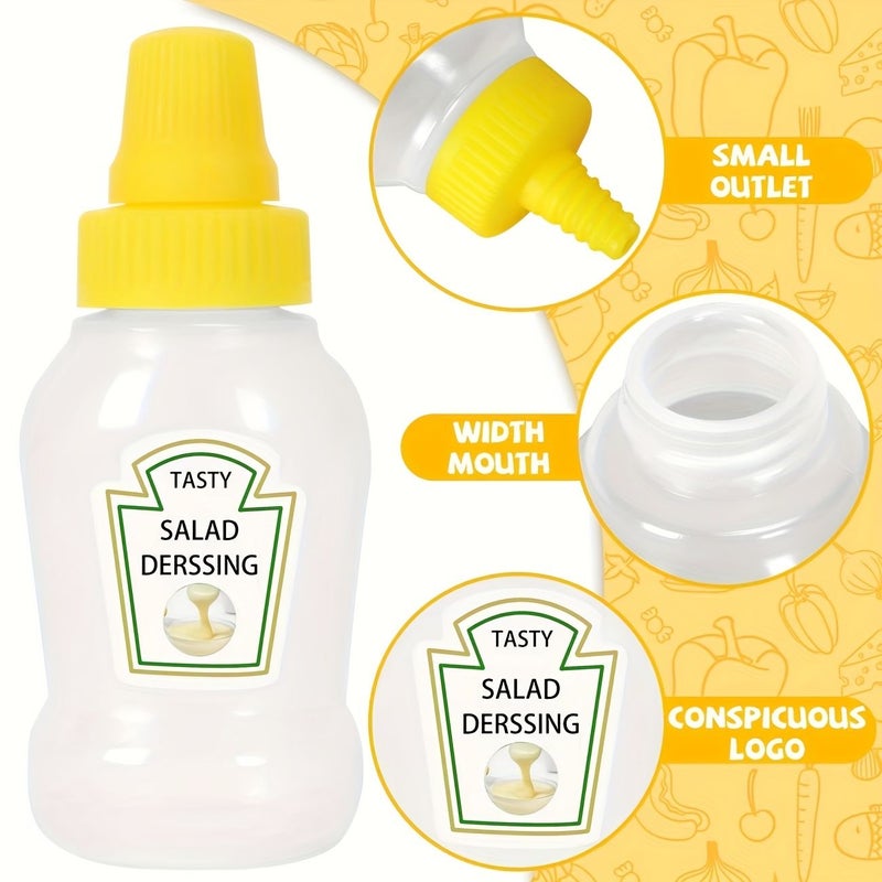 4 Pcs Mini Portable Squeeze Sauce Bottles BPA Free Plastic Containers For Lunch Box Picnic Office - Image 4