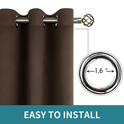 BGment Blackout Curtains for Living Room - Grommet Thermal Insulated Room Darkening Curtains for Bedroom, 2 Panels of 42 x 63 Inch, Brown - Image 5