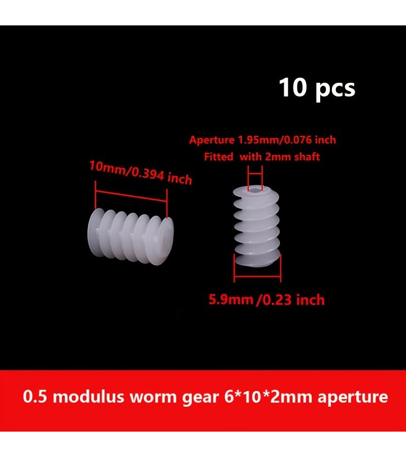 10 Pcs 0.5 Modulus Plastic Gear Worms 6mm Aperture For Mechanical Transmission - Image 4