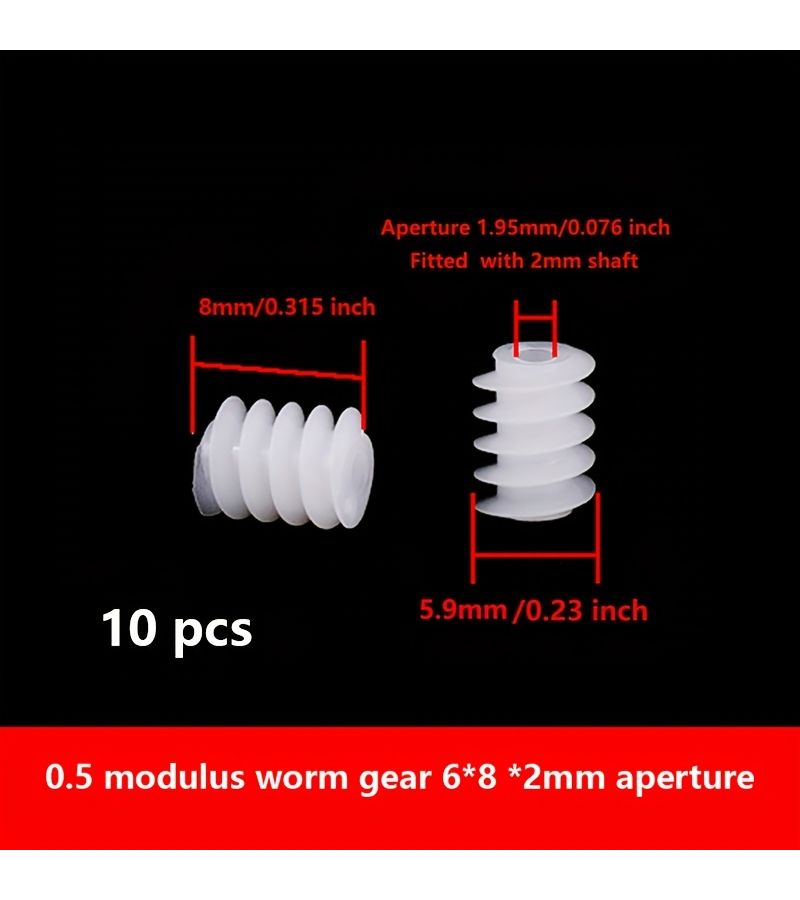 10 Pcs 0.5 Modulus Plastic Gear Worms 6mm Aperture For Mechanical Transmission - Image 2